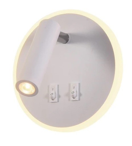 10.5W LED BED Side Lamp Round White 3K