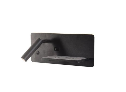 10.5W LED Wall BED Side Lamp BLK 30K