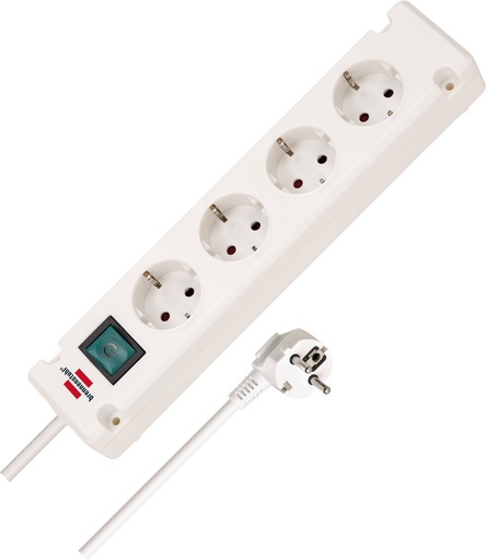4-WAY Socket Outlet European 3 M White