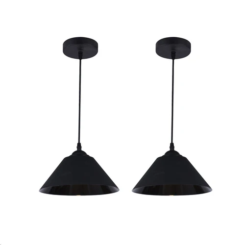 Hanging Ceiling Lamp DUO Pack 1XE27-40W 110-240V 50-60HZ Black