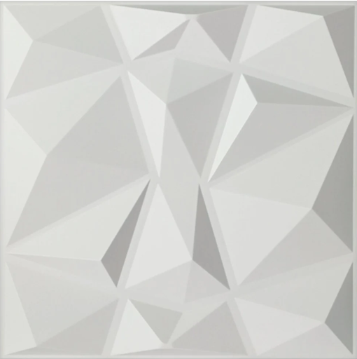 3D Decorative Plastic Panel White Finish Paintable 500 X 500 Mm