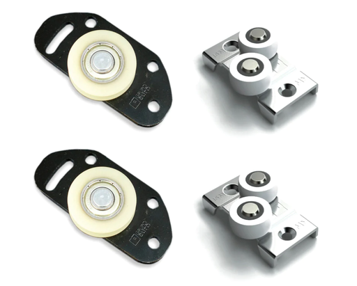 2 guides and 2 wheels for sliding door system