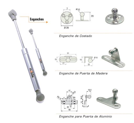 80N Pneumatic arm softclosing
