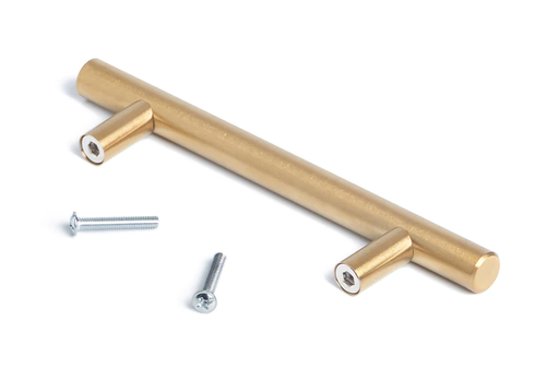 128mm Gold-colored hollow cylindrical steel handle