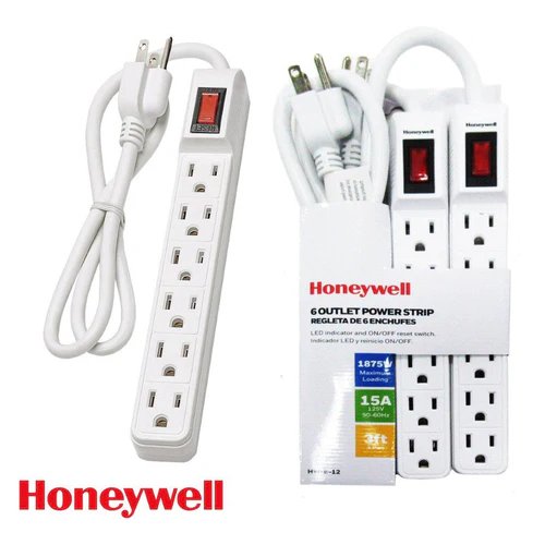 6-Outlet Power Strip 3 Feet 15A 125V 50-60HZ White