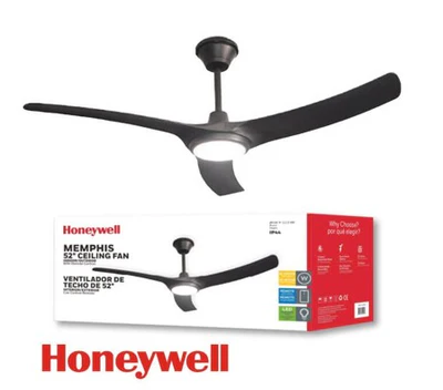 52" Ceiling Fan With LED Light 18W 110-240V 50-60HZ Black Finish