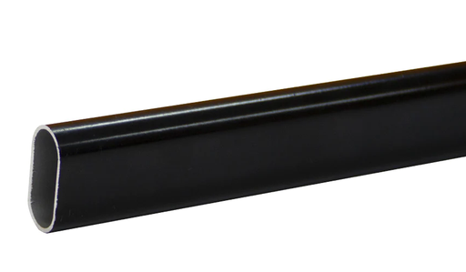 Black oval aluminum tube - 3 mts
