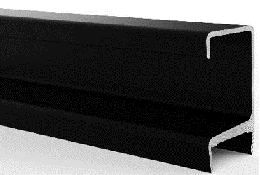 Black handle C profile for 15mm board - 3mts