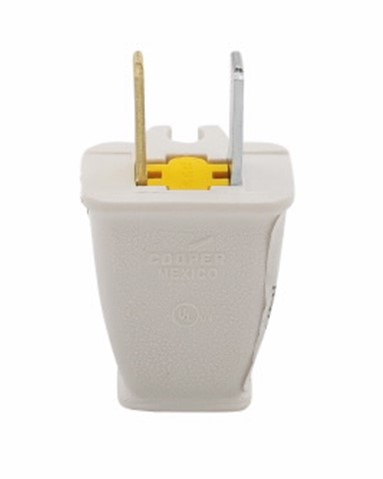 15A 125V 2P2W Polar W/Clip STR WH