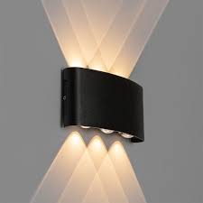 6W LED Outdoor Wall Lamp Black 3000K
